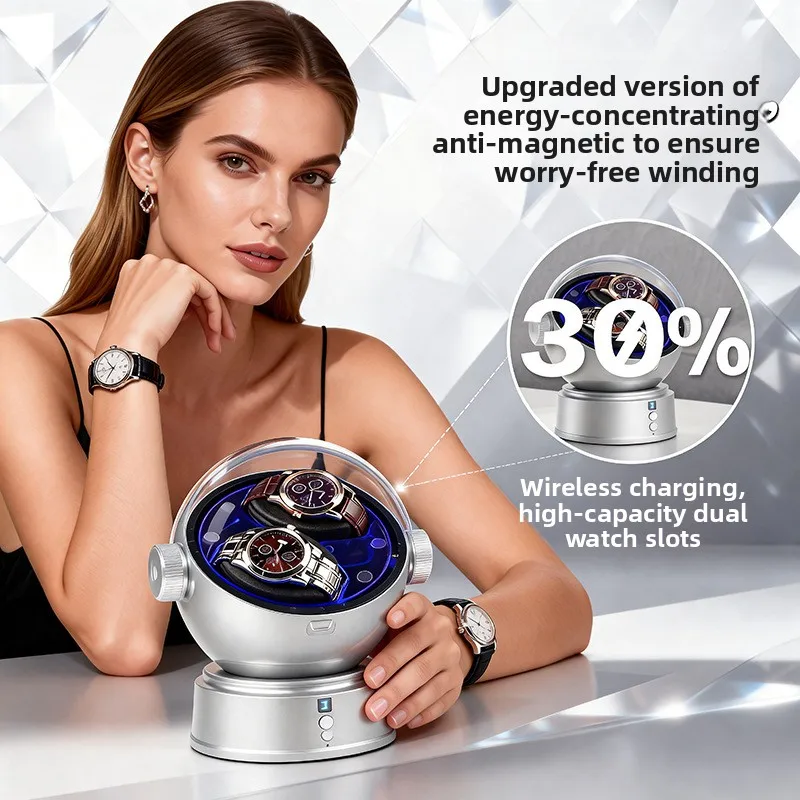 Lunar Landing Series Watch Winders Watch Case Box Holder Open Lid Stop Run Anti Magnetic Extremely Low Noise Customizable Logo