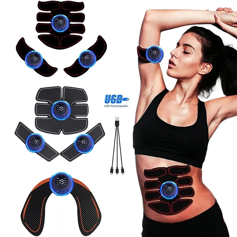 Wireless Abdominal Muscle Trainer EMS Muscle Stimulator Hip Trainer For Arm Leg Neck Body Fitness Shaping Massager Unisex