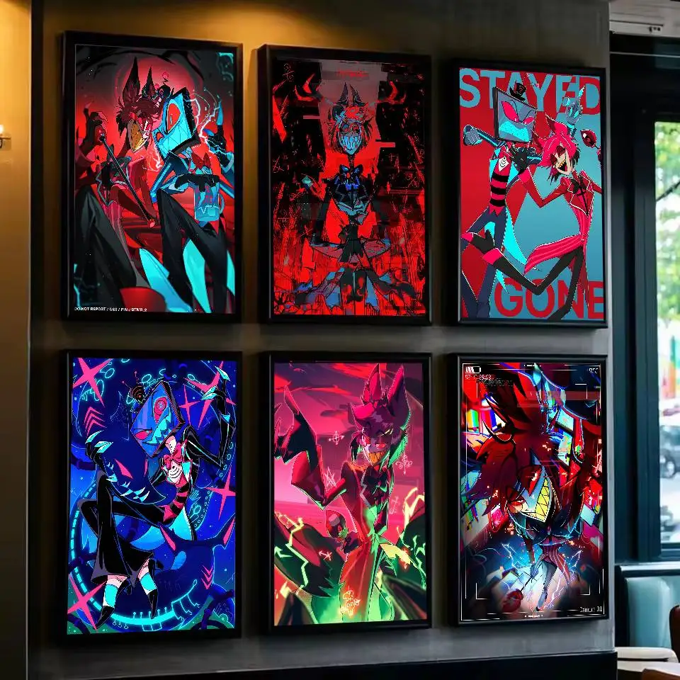 Anime H-HazbinS H-Hotel Alastor Poster Self-adhesive Art Waterproof Paper Sticker Coffee House Bar Dorm Room Wall Decor