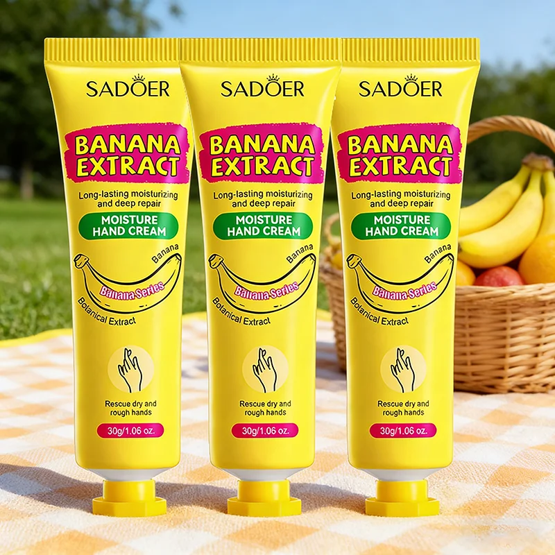3/5pcs SADOER Banana Hand Cream Anti-Drying Crack Moisturizing Brightening Repairing Hand Creams For Hands Skin Care