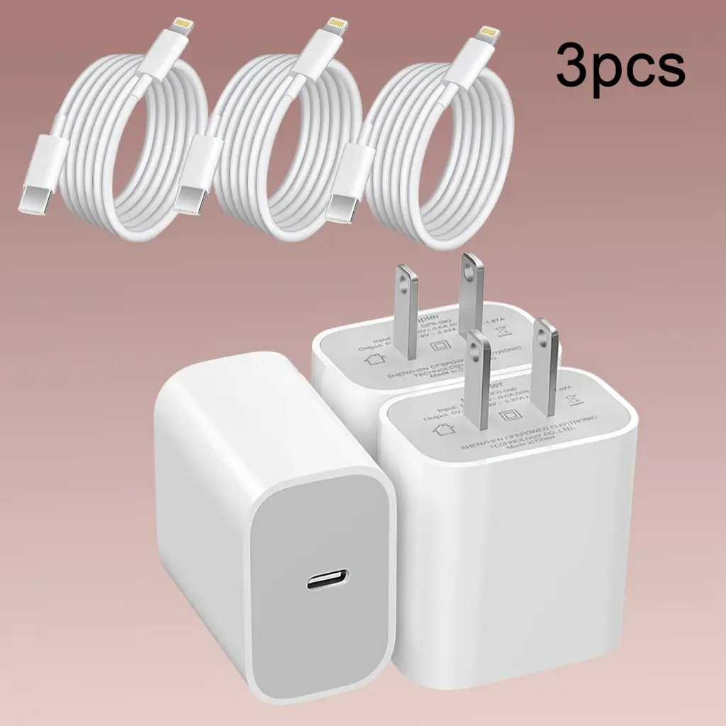 For iPhone Charger MFi Certified Super Fast Charging iPad Charger USB C Wall Charger Fast Charging 4FT Cable 4-PCS