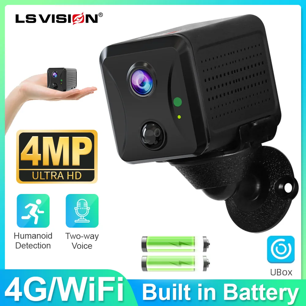 LS VISION 4G Mini Home Secuirty Camera 5MP Indoor Camera Night Vision WiFi Pet Camera Wireless Camera Motion Detection UBOX APP