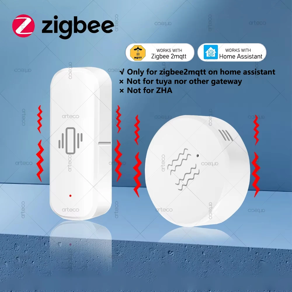 Smart Zigbee Vibration Sensor Tilt Sensor Home Security Automation Motion Shock Alarm Sensor Support Home Assistant Zigbee2MQTT
