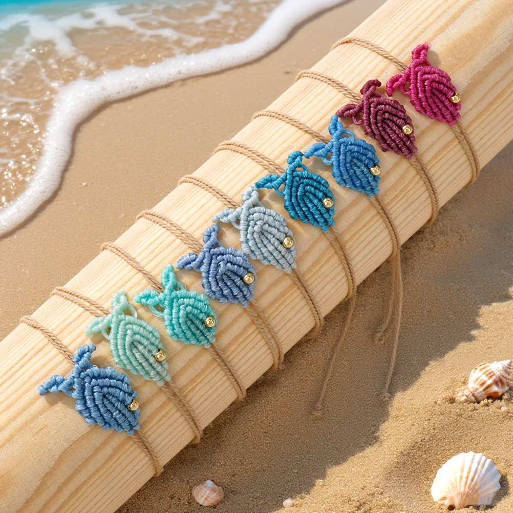 Handmade Colorful Fishing Rope Bracelet Set Cute Little Fish Woven Jewelry Daily Wear Accessory Versatile Unisex Design