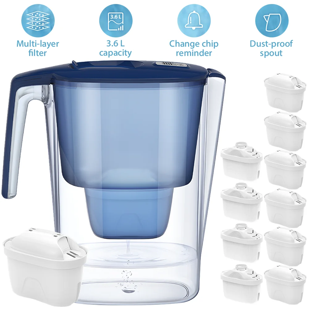 3.6L Water Purifier Kettle Household Filter Kettle Cartridge Purify Kettle Activate Carbon Water Pitcher Purifier Replacement