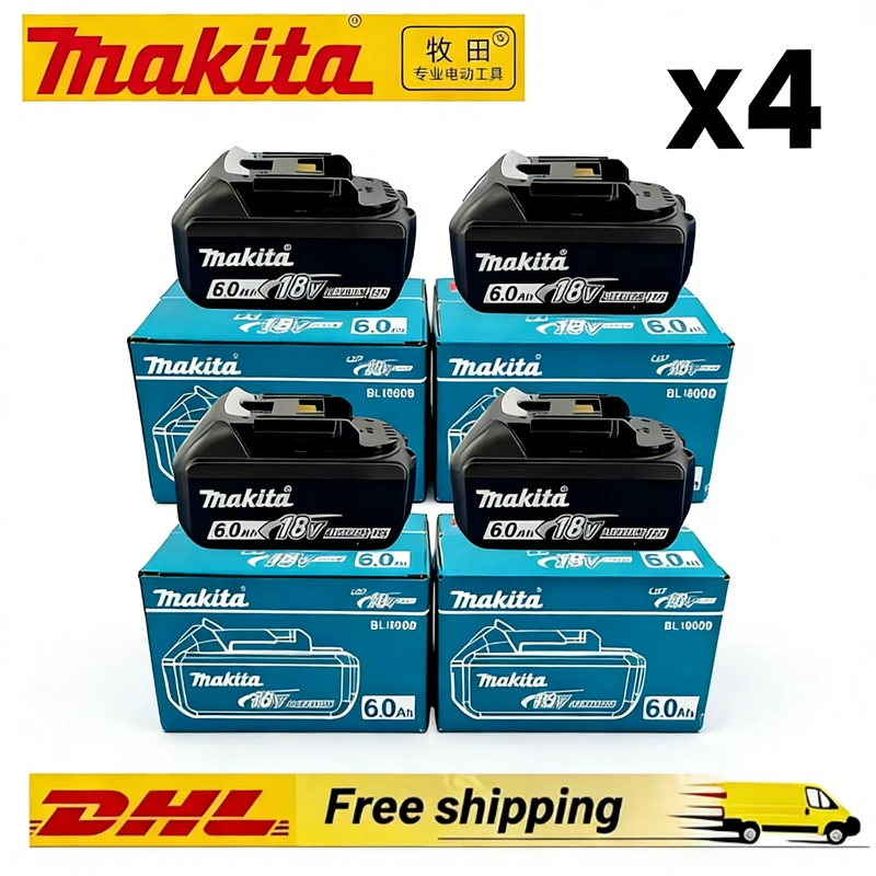 Genuine 6AH makita BL1860 6ah Battery Power Tools Li-ion Replacement LXT BL1850 BL1840 for 18V Screwdriver with BMS 18v battery