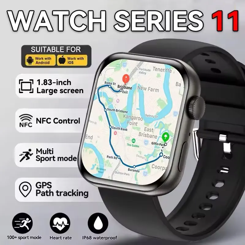2026 New For Apple GPS Watch 10 Smart Watch Men HD AMOLED Memory Music 3D Surround Bluetooth Call Waterproof Smartwatch Woman