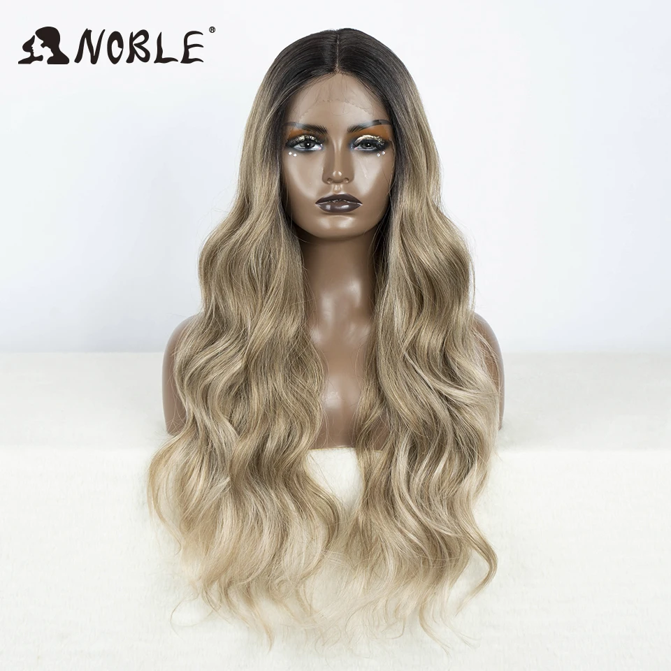 Noble Cosplay Lace Front Wig 30 Inch Lace Long Wavy 360 0mbre Blonde Wig Red African American Synthetic Wigs For Black Women