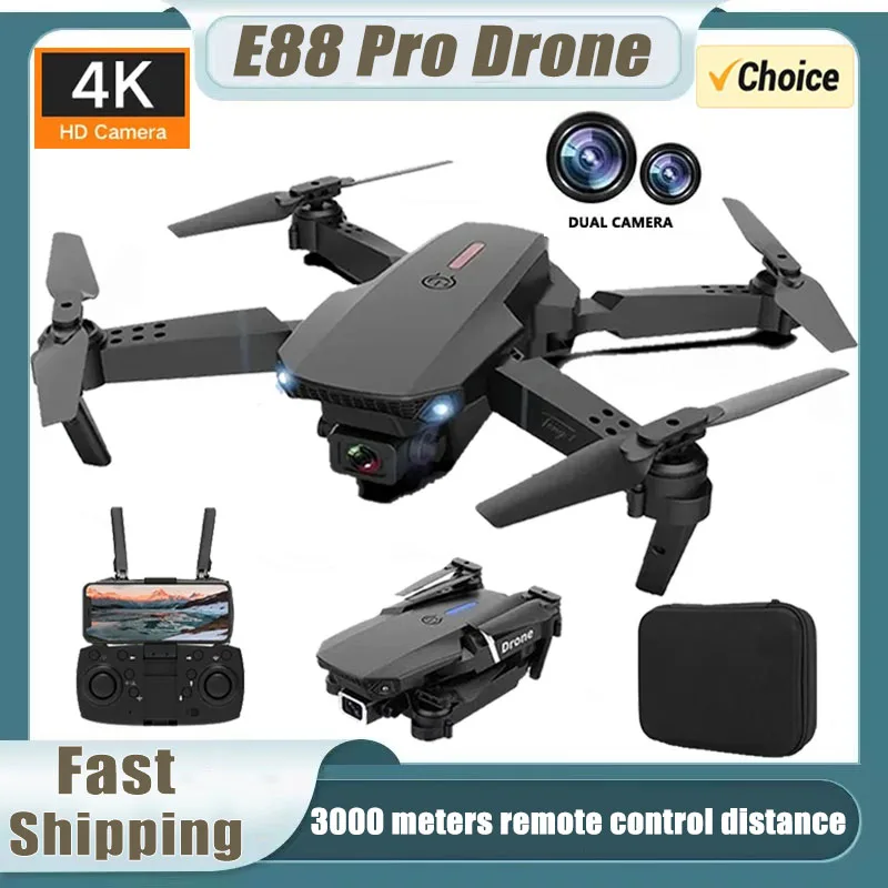 2026 New E88 Professional HD 4K RC Drone Wide Angle Camera Foldable Helicopter Quadcopter Aircraft Kid Gift Toys ﻿