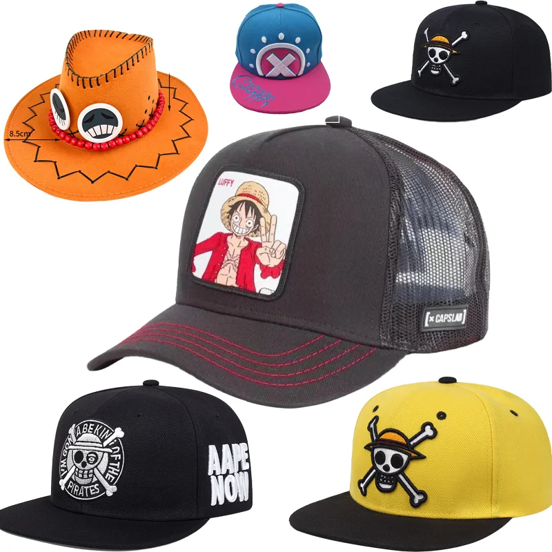 Anime ONE PIECE Hat Monkey D. Luffy Roronoa Zoro Cartoon Print Baseball Hat Adjustable Outdoor Casual Sunshade Four Seasons Hat
