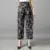 Gold and silver plaid cropped straight flower pants