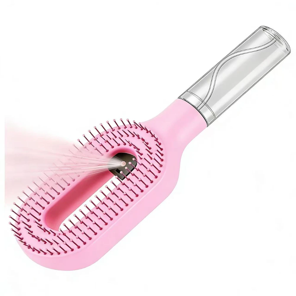 2-in-1 Spray Comb with Fine Mist Function, Detangles Hair While Moisturizing, Easy to Refill, Lightweight & Portable for Home, S