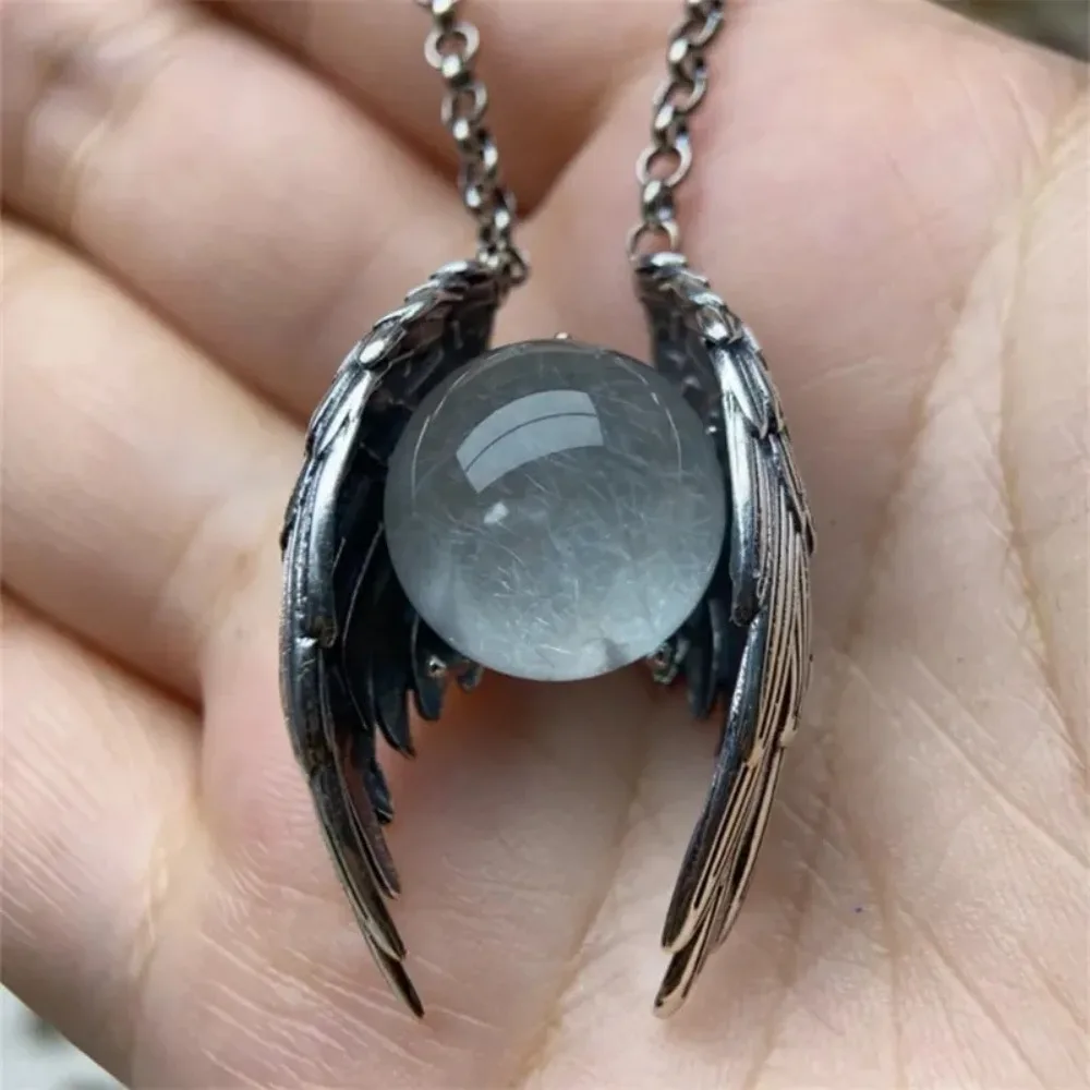 Ghost Wing Crystal Retro Necklaces for Women and Men Unique Punk Gothic Pendant Choker for Halloween Party Fashion Jewelry Gifts