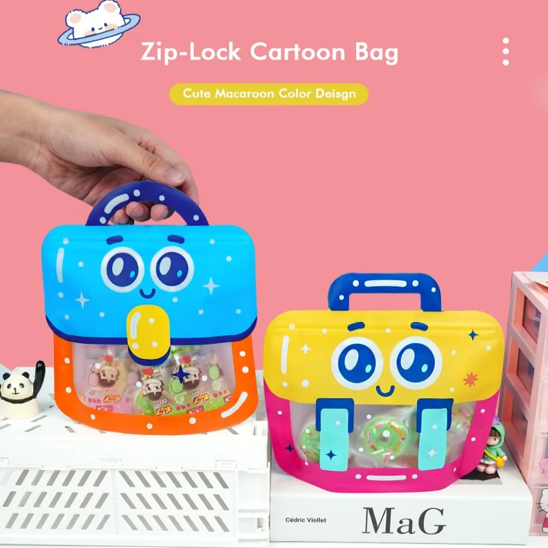 20/50Pcs Children's Day Birthday Party Gift Pouch Gift Bag Food Grade Cartoon Portable Macaron Color Graduation Sealing Pockets