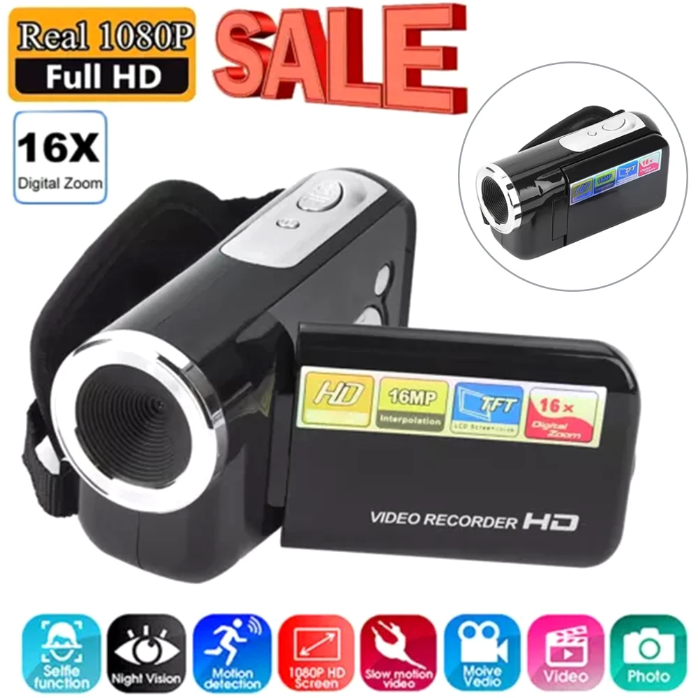 2.4 Inch HD Camera 1080P 16MP Digital Camera 2.4 Inch Rotatable Camcorder Video Recorder HD Video Camcorder