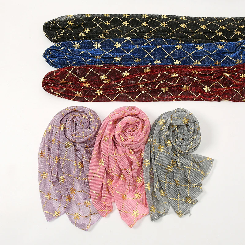 Muslim Chiffon Hijab Scarf Women Long Sequin Fabric Head Wrap For Women Hijabs Scarves Ladies Muslim Veil Jersey Hijabs