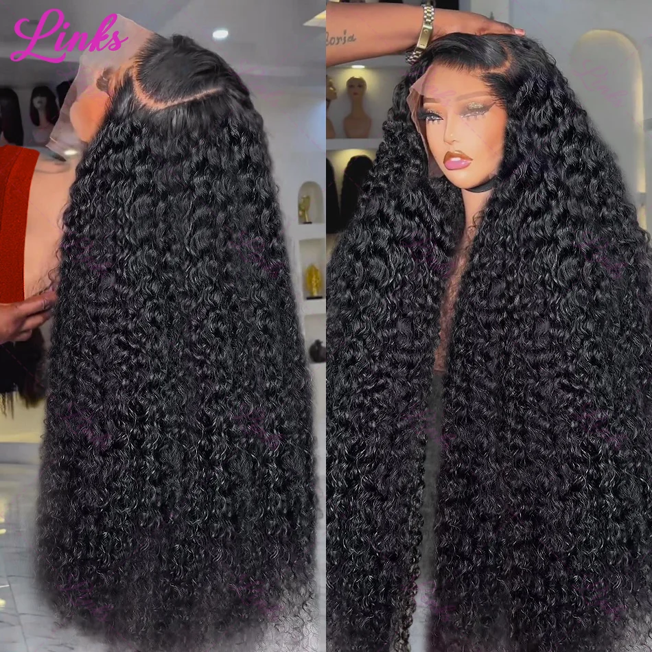 Links 30 40 Inch Deep Wave 13x6 HD Lace Front human hair Wig For Women 200 Density Brazilian Water Curly 13x4 Lace Frontal Wigs