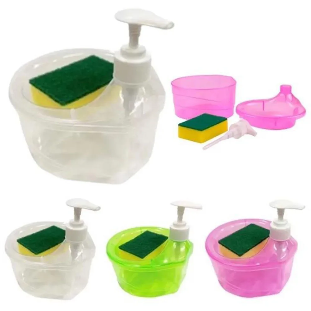 Automatic Liquid Soap Dispensers Soap Box Sponge Kitchen Dishwasher Manual Press Detergent Container Organizer Kitchen Gadgets