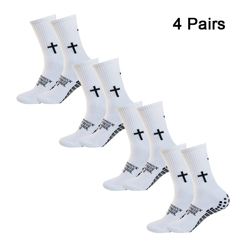 4 Pairs Anti-slip Football Socks Men Woman Breathable Soccer Basketball Tennis Sports Socks Cycling Riding Socks Yoga Sock