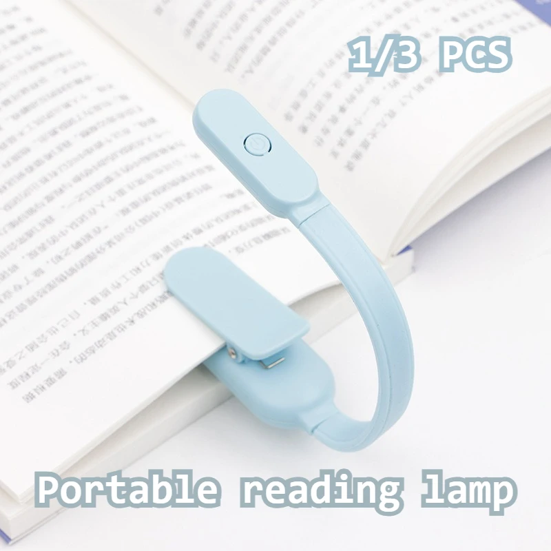 3 Brightness Adjustable Clip-On LED Book Lamp USB Rechargeable Portable Reading Light for Study Travel Bedroom Nightlight