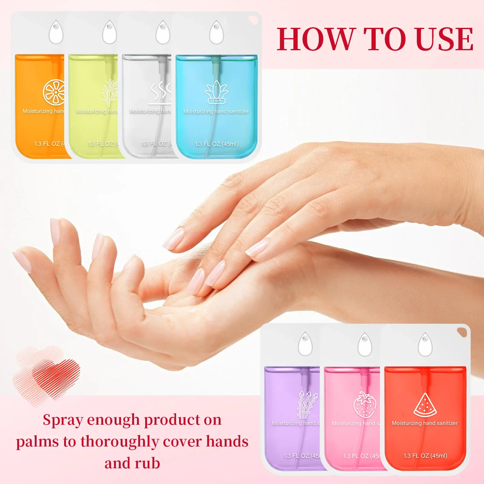 45ml Mini Card Spray Portable Refillable Hand Sanitizer Travel Cosmetics 1.28 Oz/45 Ml Hydrating Hand Sanitizer Spray