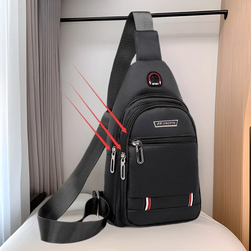 Men's Crossbody Bag Oxford Cloth Sports Leisure Backpack Waterproof Portable Travel Single Shoulder Bag Urban Minimalist Style