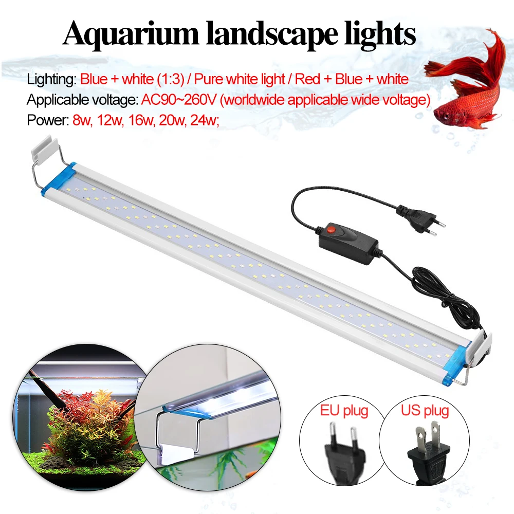 Ultra-thin Aquarium Light Blue White White Three Color Change Aquatic Grass Landscape Light Fish Tank Support LED Light