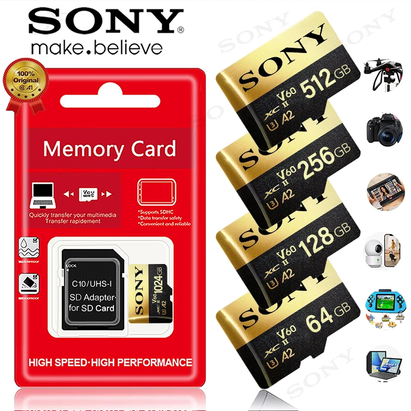 Sony 1TB Memory Card 128GB Class 10 V30 TF Card 256GB Mini SD Card 512GB High Speed Micro TF SD Cards For Nintendo Switch