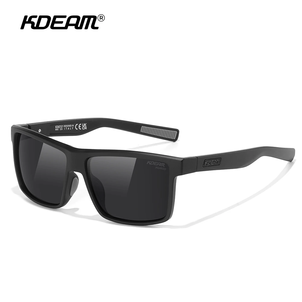KDEAM Oversized Men's Sunglasses Polarized TR90 Big Size Sun Glasses Width 160mm Protective Case Included KD0737 MAX