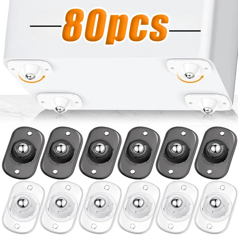 Sticky Swivel Pulley No Noise Self Adhesive Universal Pulley Rotating Wheels for Trash Can Bottom Kitchen Small Appliances