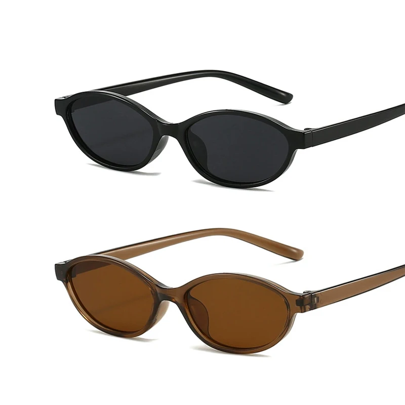 Retro Oval Frame Sunglasses Fashion Personalized Trendy Small Frame Sunglasses Punk Cat Eyes Sunshade Sun Protection Glasses