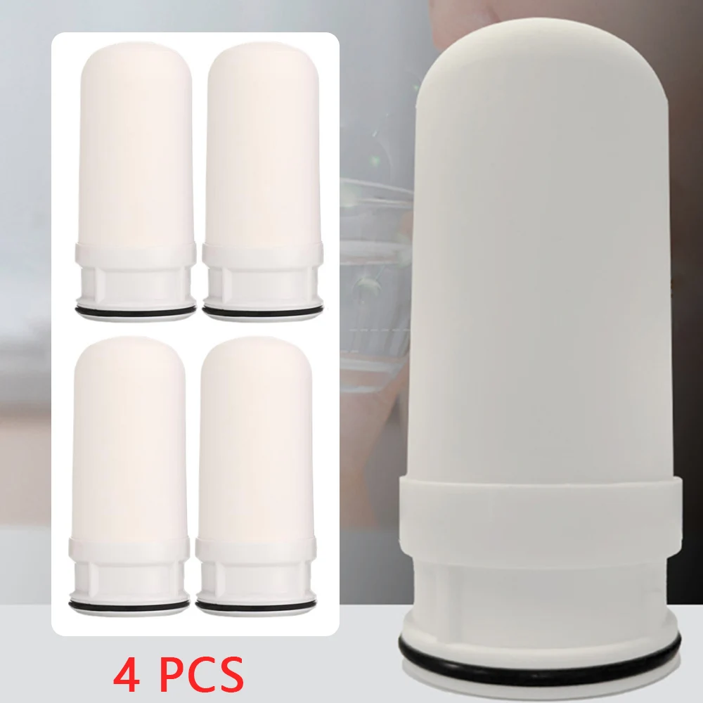 4 Pcs Replacement Ceramic Faucet Tap Water Filter Purfier Cartridge for Home Kitchen Housheold Easy to Use Durable Faucet Filter