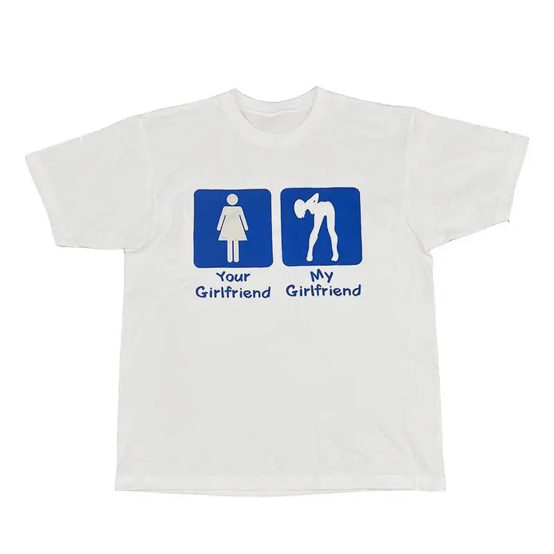 Streetwear funny meme I Love My Girlfriend Women T Shirt Casual Tee Men Cotton Oversized Loose Trend Vintage Summer Couple Shirt