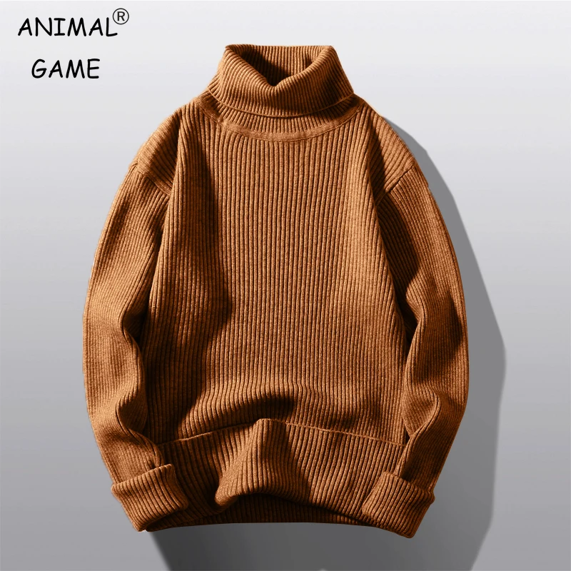 Men's Turtleneck Sweater Autumn Men's Knitting Pullovers Rollneck Sweater Winter Warm Men Jumper Slim Fit Casual Streetwear