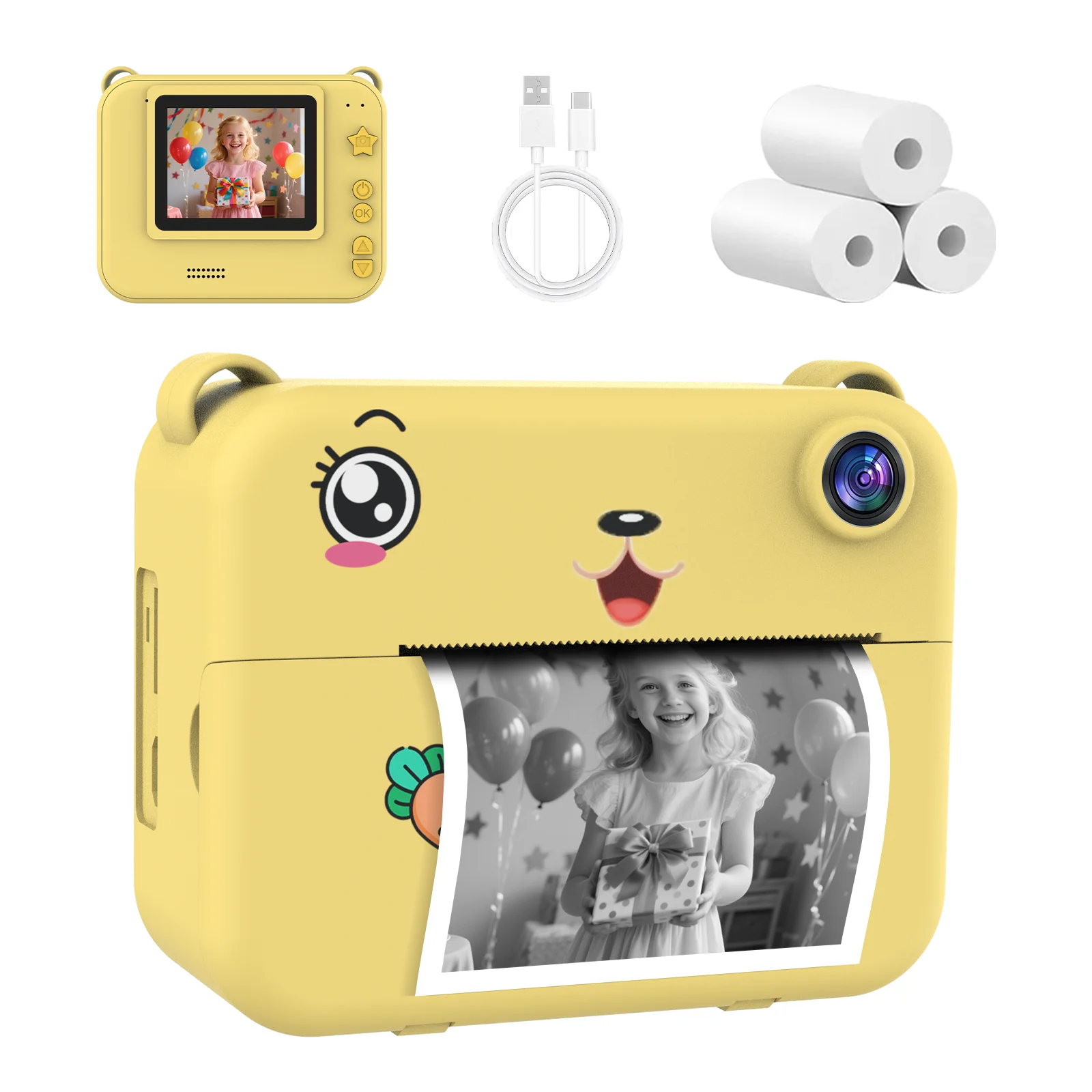 Children Digital Camera Photography Instant Camera 1080P HD Dual Lens Kids Video Recorder Toys for Girls Boys Best Birthday Gif