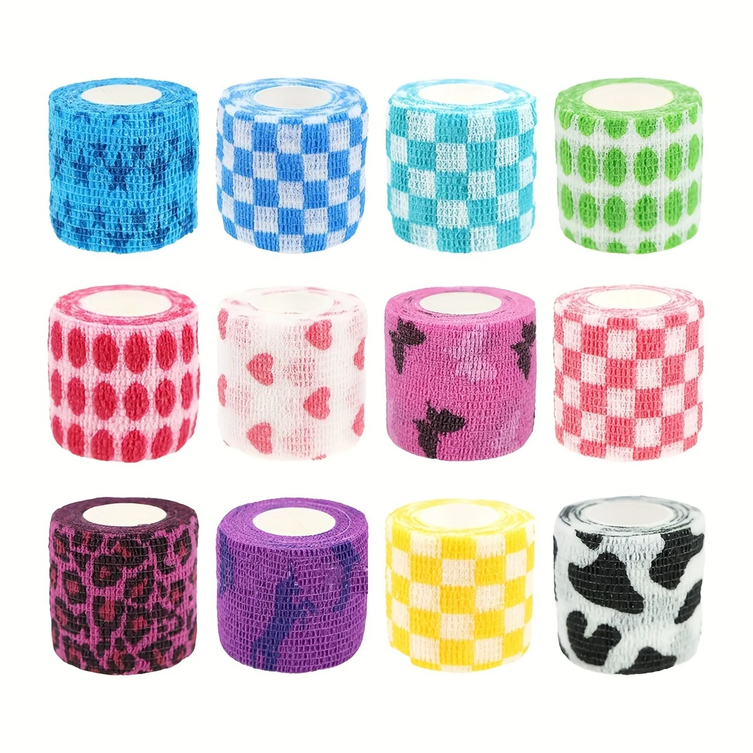 Tattoo Machine Bandage Wrap Set Soft Breathable Non-Woven Elastic Cohesive Bandage for Secure Grip Tattoo Supplies