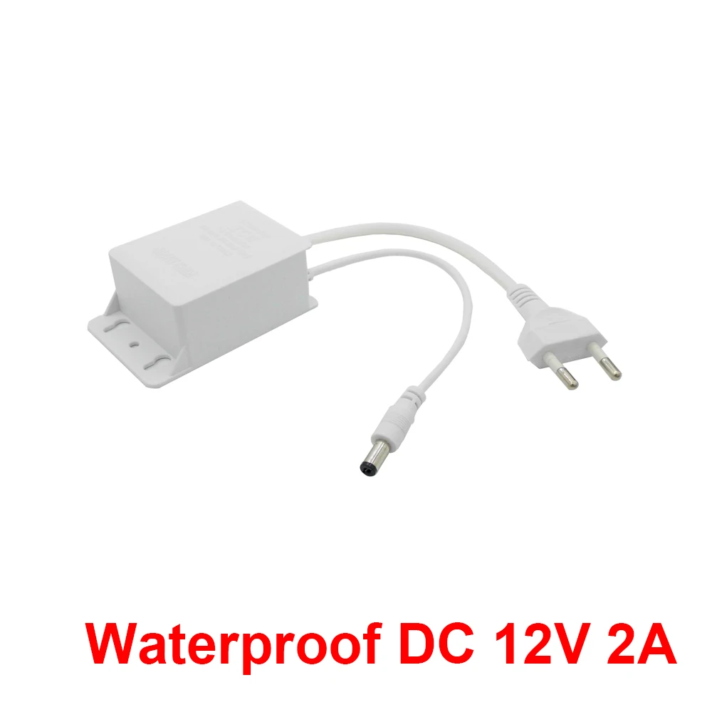 Waterproof DC12V 2A EU US Power Adapter Supply For CCTV Security Surveillance AHD Camera NVR DVR Input AC100V-240V 5.5mm*2.1mm