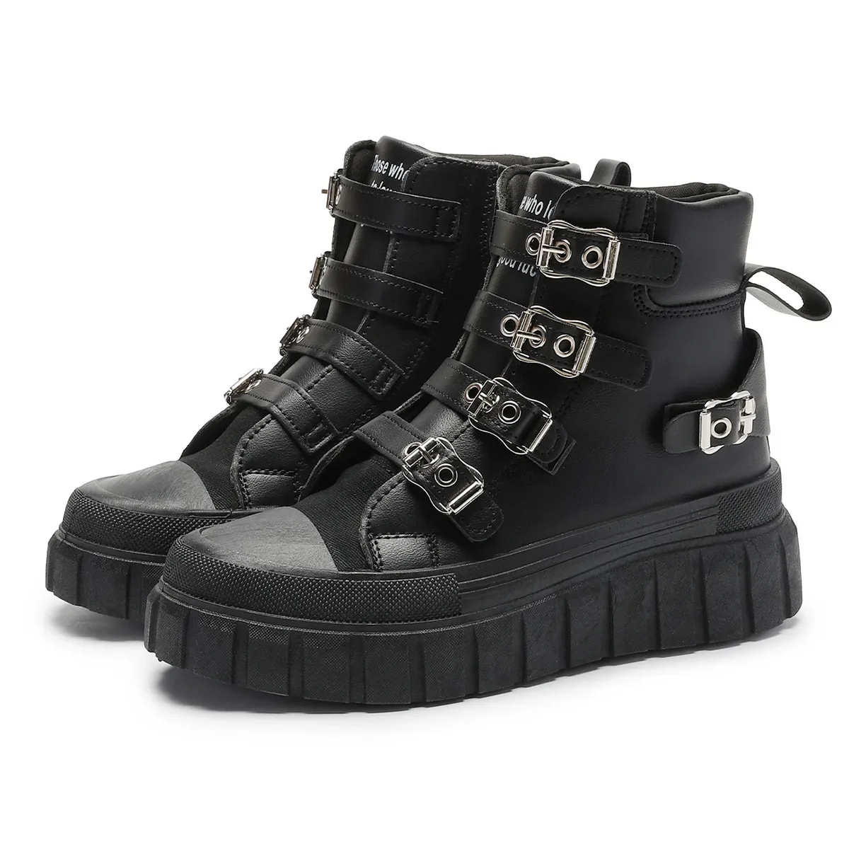 2024 New Women's Short Boots Plus Size With Metal Buckle Simple Versatile Style Thick Sole For Autumn/Winter