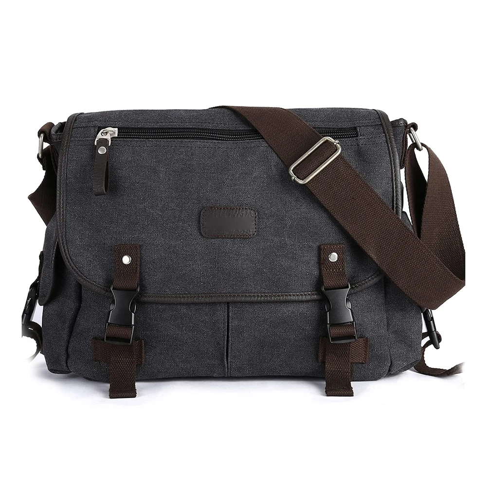 Vintage Shoulder Bags Large Capacity Crossbody Bags For Men Water Resistant Laptop Shoulder Bag Adjustable Strap for School Work