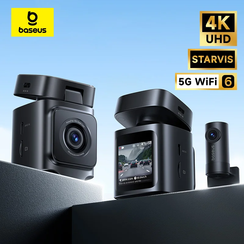Baseus 4K Dash Cam VD1 Pro Front and Rear UHD Car Camera for SONY Sensor Supercapatior Night Vision WiFi6 DVR Video Recorder