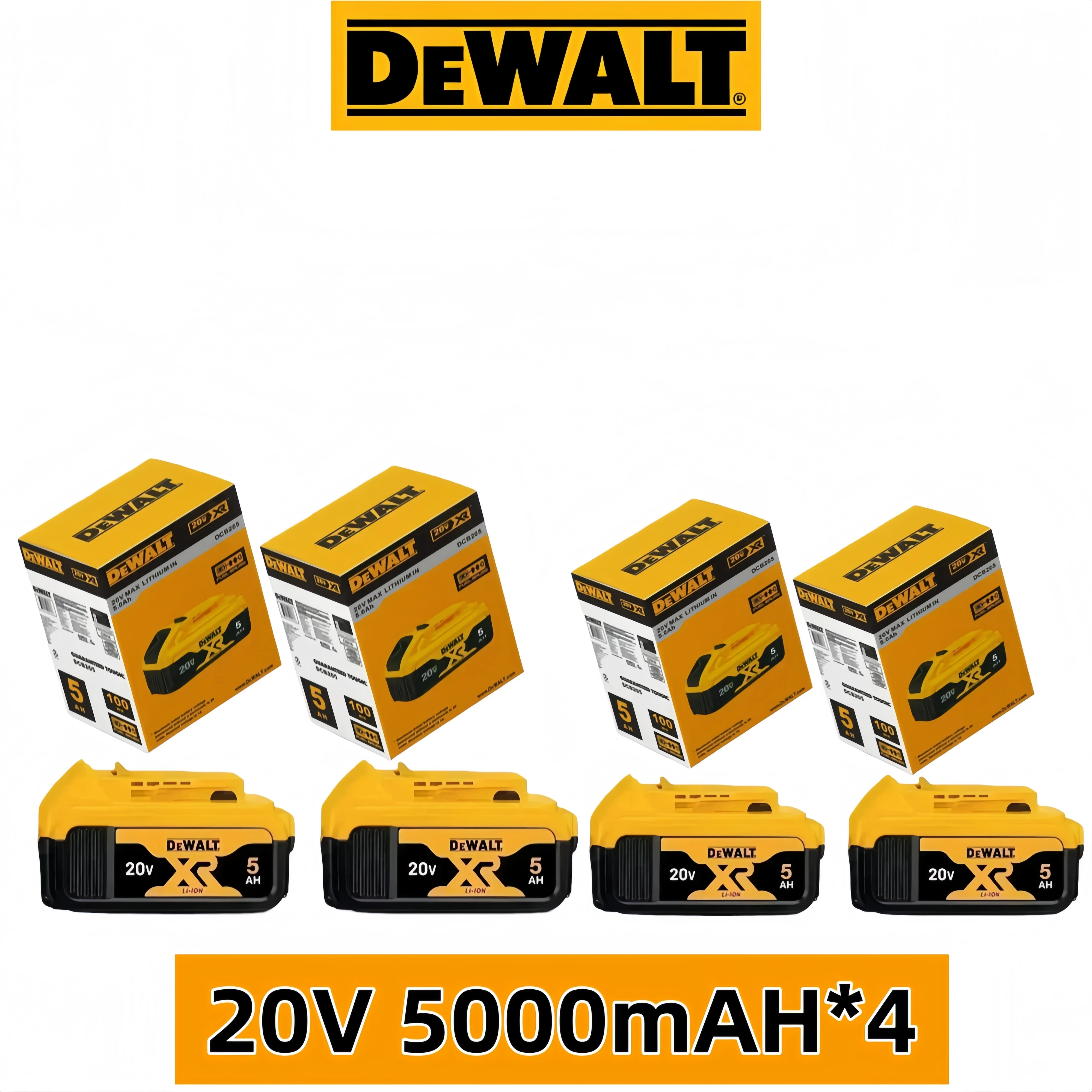 100% Original DeWalt 20V 30 / 2.0Ah 5.0Ah 6.0AH 9.0Ah MAX Battery Power Tool Replacement For DCB184 DCB181 DCB182 DCB200 Battery