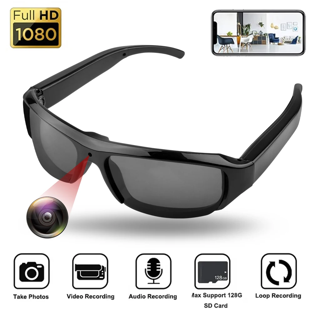 HD 1080P Mini Glasses Camera Wearable Portable Outdoor Security Sports DV DVR Video Recorder Surveillance Camcorder For Driving