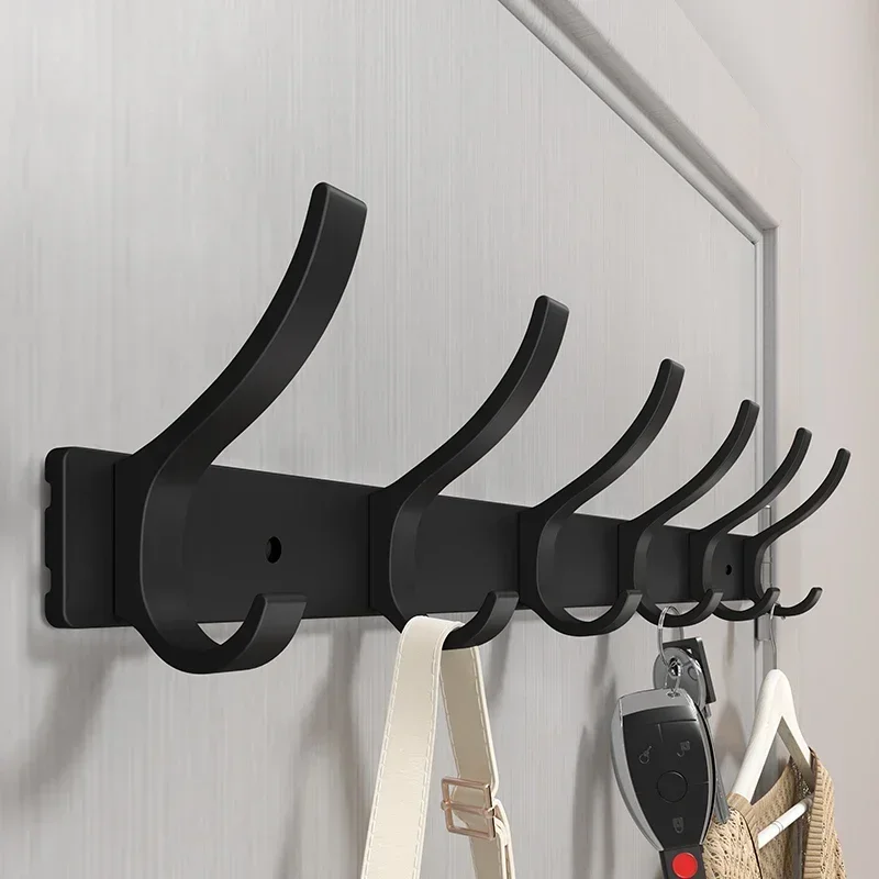 Black Robe Hooks Towel Hanger Nail Wall Rack Hooks Coat Clothes Holder for Bathroom Kitchen Accessories
