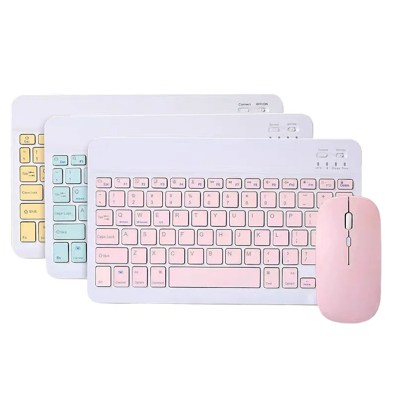 Universal 10-Inch Bluetooth Mouse Keyboard Set for IPad Mobile Phone Tablet - Ultra-Thin Wireless Keyboards and Mice Combo