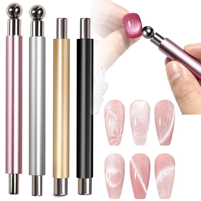 Strong magnetic Long Double Head Nail Magnet Tool Pens Magnetic Cat Eye Gel Polish Nail Art Kit for DIY Salon Studio Or Home Use