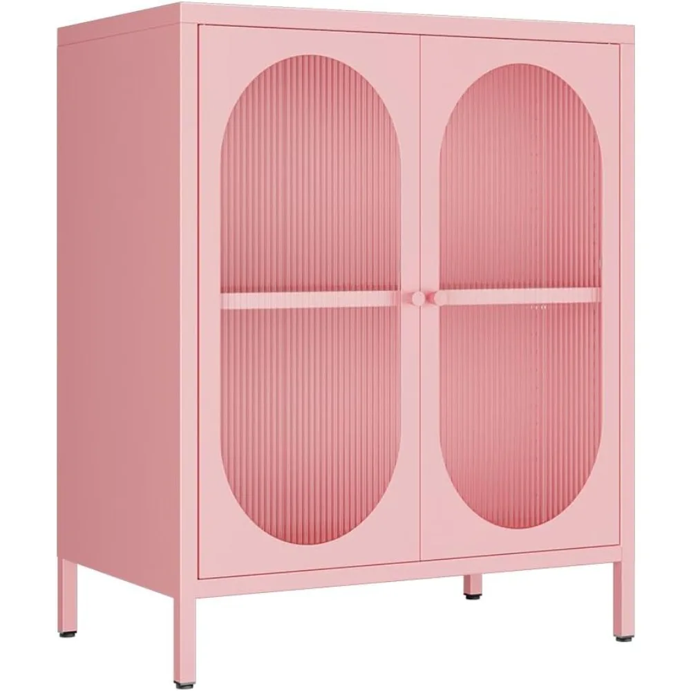 2 Door Metal Locker Storage Cabinet with 1 Adjustable Shelves-Steel Locker Cabinet for Bedroom, Bedside, Office Room