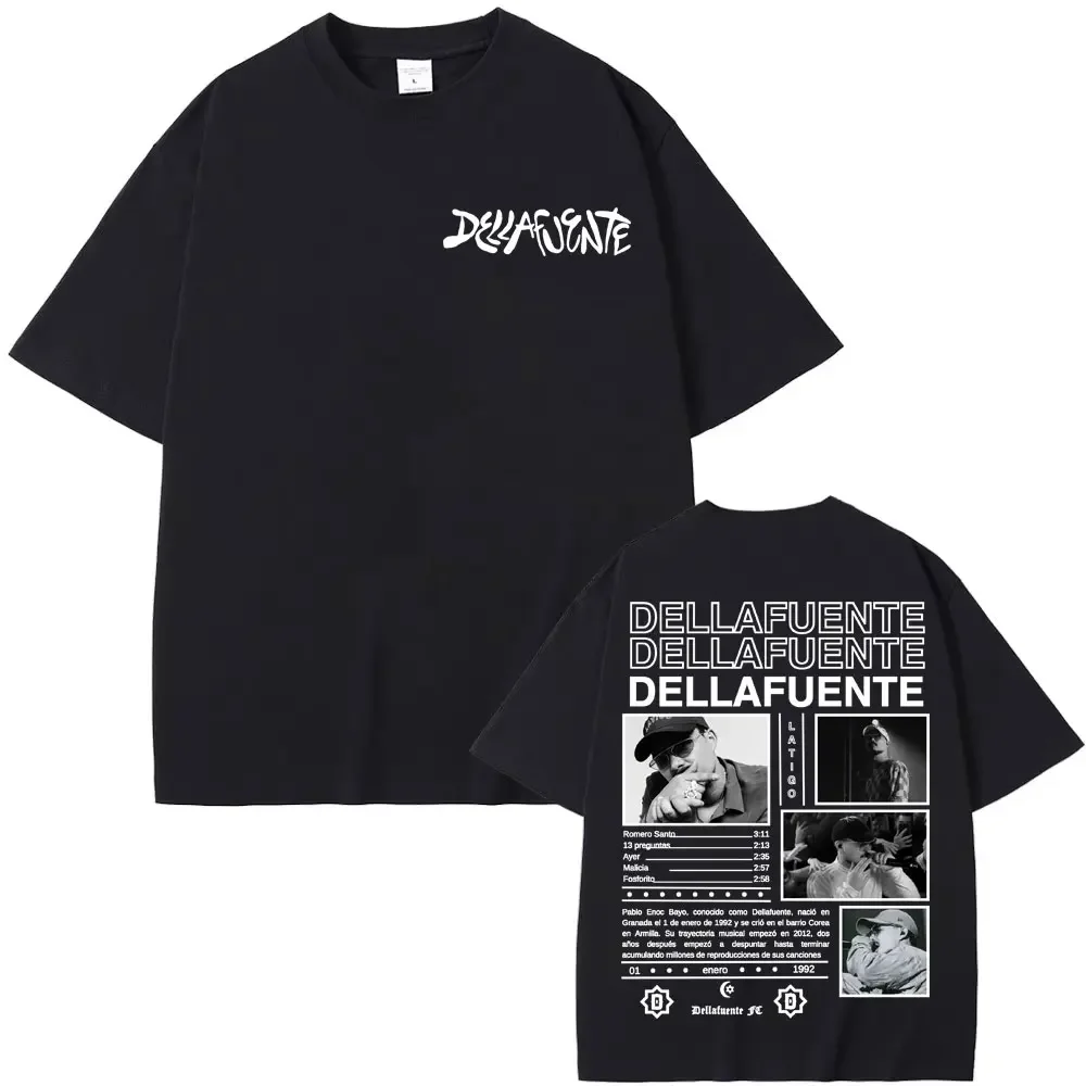 Plus Size Rapper Dellafuente New Album 2025 Tour T-shirts Men Women Harajuku Gothic Hip Hop Punk T Shirt Fashion Casual T-shirt