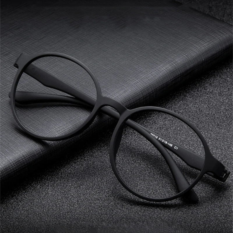 Ultralight TR90 Computer Anti Blue Light Eye Protection Glasses for Women and Men Retro Screw Free Design Round Reading Glasses