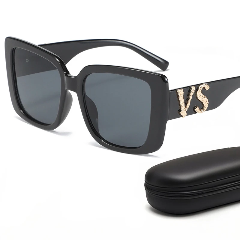 Letters VS Big Square Frame Sunglasses For Men Women Brand Design Luxury Driving Sun Glasses Fashion Vintage Male Female Eyewear