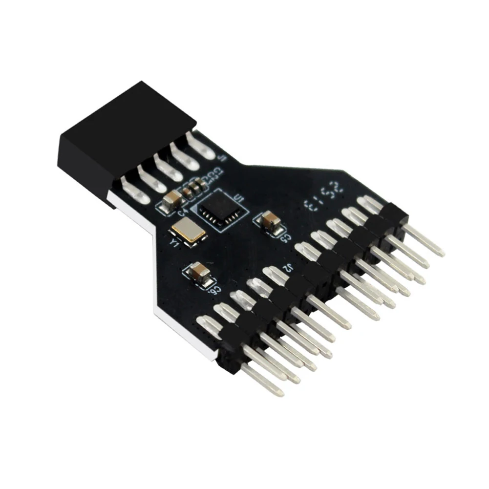 Motherboard USB2.0 9Pin Extension Cable Adapter 1 To 2 Conversion Adapter 9-Pin Front Panel Plug-in Connector for RGB Lamp Fan